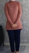 kolu çiçek detaylı triko siyah