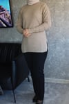 triko tunik taşlı mavi