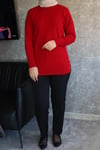 triko tunik taşlı mavi
