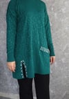 yırtmaçlı triko tunik krem