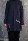 yırtmaçlı triko tunik krem