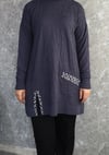 yırtmaçlı triko tunik krem