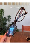 Aventino Leopar Cat Eye Küçük Çekik minik Retro Mavi Işıl Korumalı Gözlük Ekran okuma Gözlüğü