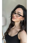 Aventino Siyah Cat Eye Küçük Çekik minik Retro Mavi Işım Korumalı Gözlük Ekran okuma Gözlüğü