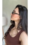 Aventino Siyah Çerçeve Turuncu Camlı Çekik Cat Eye Minik Çekik Trend Güneş Gözlüğü