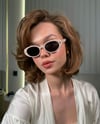 Cat Eye bej krem  Seldom Uv400 Organik Cam Küçük Çekik Yeni Sezon Güneş Gözlüğü