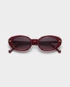 Cat Eye Bordo Seldom Uv400 Organik Cam Küçük Çekik Yeni Sezon Güneş Gözlüğü