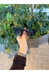 Cat Eye Siyah Çekik Güneş Gözlüğü Unisex Retro Model Kılıf Ve Bez Hediyeli