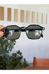 Caz Model Siyah Dikdörtgen Unisex Güneş Gözlüğü Siyah Çerçeve %100 Uv Koruma