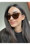 Cleopatra LEOPAR desenli Cat Eye Çekik Güneş Gözlüğü