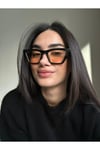 Cleopatra Siyah Çerçeveli Somon Cam Cat Eye Çekik Siyah Güneş Gözlüğü 55- 20-143