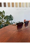 Dex Gold Metal Dikdörtgen Unisex Güneş Gözlüğü