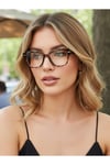 Echo Kalın Leopar CAt Eye Köşeli Trend Unisex MAvi Işık korumalı ekran okuma gözlüğü