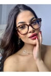 Echo Kalın Leopar CAt Eye Köşeli Trend Unisex MAvi Işık korumalı ekran okuma gözlüğü