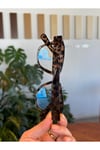 Echo Kalın Leopar CAt Eye Köşeli Trend Unisex MAvi Işık korumalı ekran okuma gözlüğü