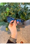 Echo Kalın Siyah CAt Eye Köşeli Trend Unisex MAvi Işık korumalı ekran okuma gözlüğü