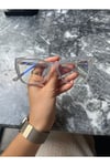 Füme Rebk Köşeli Çekik Cat Eye Kadın Mavi Işık Korumalı Gözlük Optik Cam Uyumlu