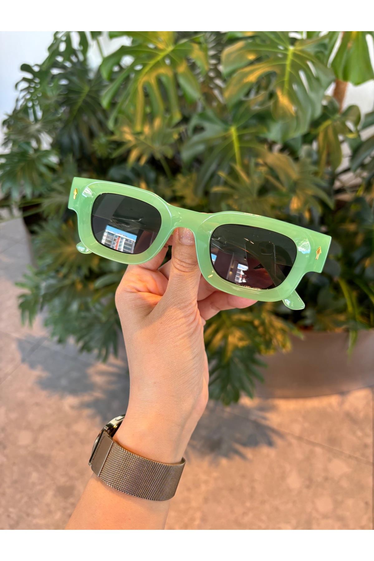 Funny Neon Yeşil Eğlenceli güneş Gözlüğü Neon Yeşil Siyah Cam Unisex