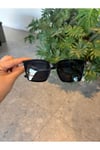 Gentle Siyah Unisex Kadın Erkek Büyük Köşeli Güneş Gözlüğü Unisex 63 Ekartman
