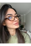 Leon Cat Eye Klasik Retro Leopar Popüler Mavi Işık Korumali Blue Block Şeffaf Gözlük _optik uyumlu_