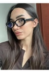 Leon Cat Eye Klasik Retro Siyah Popüler Mavi Işık Korumali Blue Block Şeffaf Gözlük