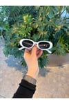 Leon Cat Eye Popüler Model Güneş Gözlüğü Beyaz Çerçeve uv400 cam