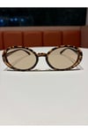 Lille LEopar Kahverengi Camlı Oval Elips Trend Model Güneş Gözlüşü 58 18 145
