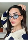 Lille LEopar Mavi Camlı Oval Elips Trend Model Güneş Gözlüşü 58 18 145 ( Orta - Büyük)