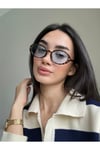 Lille LEopar Mavi Camlı Oval Elips Trend Model Güneş Gözlüşü 58 18 145 ( Orta - Büyük)