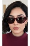 Lyon bordo çerçeveli Cat Eye Trend Güneş Gözlüğü 2025 Hafif ürün