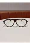 Marcus Kahverengi Pilot Mavi Işık Korumalı Unisex Popüler Model Optik Cam Uyumlu Gözlük Damla Modeli