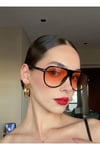 Marcus Şeftali Pilot Güneş Gözlüğü Unisex Popüler Model Gözlük Damla Modeli Uv400 Korumalı Hafif