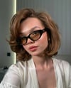Maria Cat Eye Siyah Çerçeve Soft Kahverngi Cam Asetat Güneş Gözlüğü