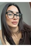 Mavri Cat eye Siyah 54 ekartman metal menteşe mavi Işık korumalı gözlük