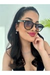 Mira Sarı Degrade Camlı Siyah Güneş Gözlüğü 49 Ekartman Güneş Gözlüğü Unisex Trend Çift Renk Cam