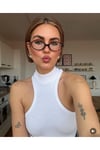MİUX ELİPS CAM TAKILAN MAVİ IŞIK KORUMALI GÖZLÜK LEOPAR DESENLİ POPÜLER GÖZLÜK
