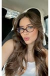 Miux Leopar Trend Model Elips Oval Mavi Işık Korumalı Gözlük Blue Block Ekran Okuma Gözlük