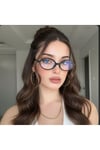 Miux Siyah oval mavi ışık korumalı Gözlük |Optik Cam uyumlu| küçük ovaldir | küçük ekartmandır