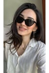Nancy Cat Eye Çekik Siyah Gözlük Trend Model 56 Ekartman Hafif Güneş Gözlüğü