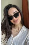 Nancy Cat Eye Çekik Siyah Gözlük Trend Model 56 Ekartman Hafif Güneş Gözlüğü