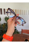 Nancy Vog Leopar Cat eye 56 ekartman Blue block Mavi Işık Korumalı Cam değişebilir ekran gözlüğü