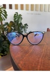 River Siyah Cat eye Metal Aksesuarlı Mavi Işık Korumalı Blue Block Gözlük (Orta - Büyük boy )
