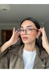 Round Yuvarlak Leopar Unisex Kadın Erkek Mavi Işık Korumalı Gözlük | 50 Ekartman | optik uyumlu