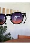 Siyah Iki Renk Cam Güneş Gözlüğü %100 Uv Koruma Degrade Kırmızı Camlı Unisex Gözlük