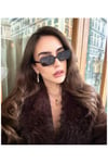Square Kare Güneş Gözlüğü Miux Siyah Ince Çerçeve Şık unisex Model Uv400 Koruma
