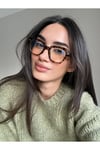 Stane Leopar Kalın Çerveçe Popüler 2168 Mavi Işık Korumalı Blue Block Şeffaf Ekran Gözlüğü