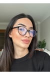 Tokyo Cat Eye Siyah Mavi Işık Korumalı Gözlük Popüler Model Çekik Kedi Gözlük Ekartman