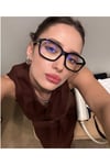Tor Köşeli Siyah Unisex Kadın Erkek Mavi Işık korumalı Gözlük Cam değişir
