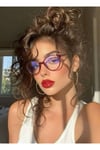Victoria Bordo Cat Eye Mavi Işık Korumalı Blue Block Gözlük (küçük - orta )