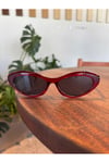 Wonderful Bordo CAt eye Güneş Gözlüğü Siyah Cam Popüler 2025 Trend
